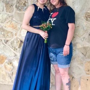 Blue ombré prom dress